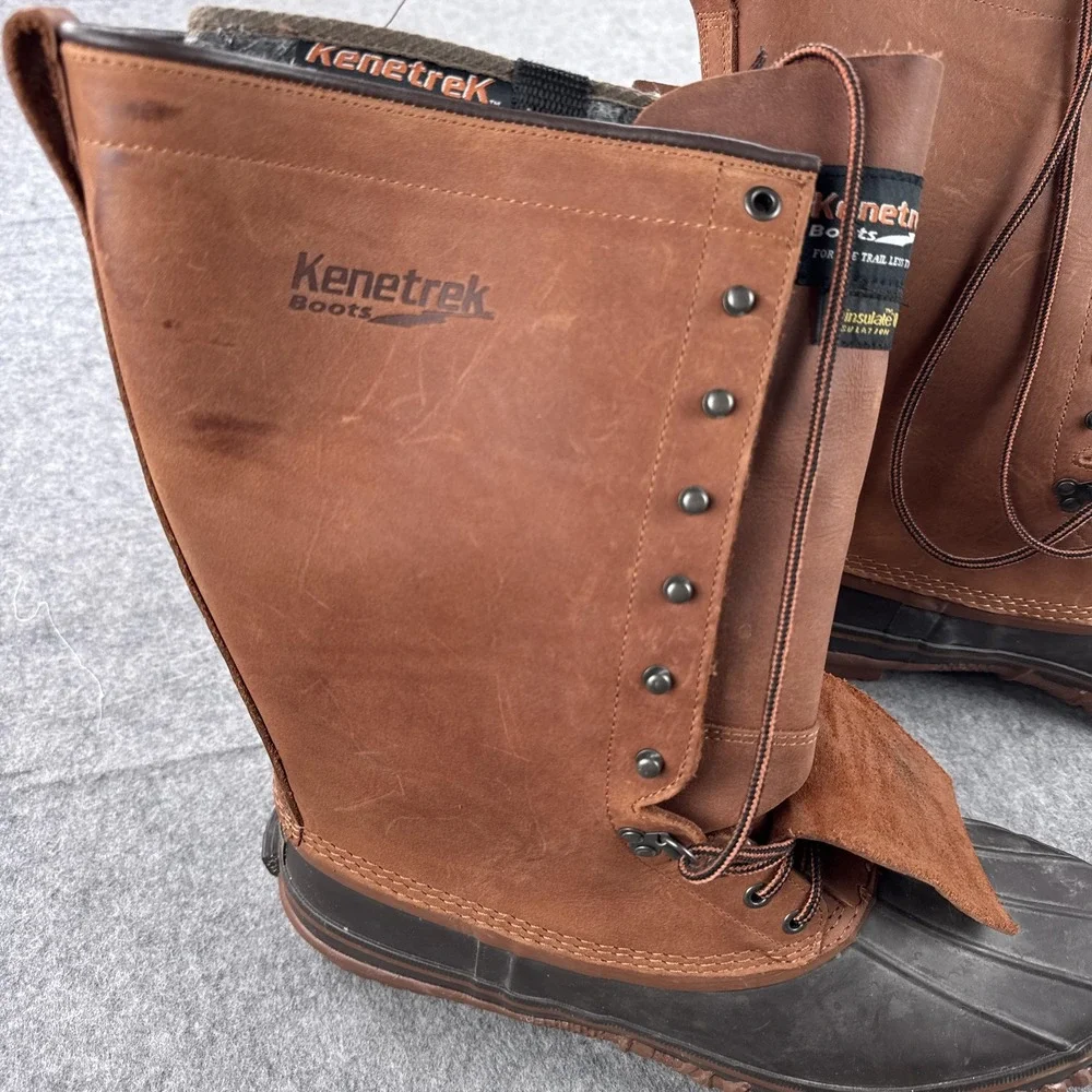 Kenetrek Boots Mens Size 14 Brown Leather Rubber Snow Waterproof Thinsulate